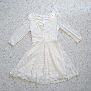 Off - White Lace Skater Dress